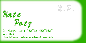 mate potz business card